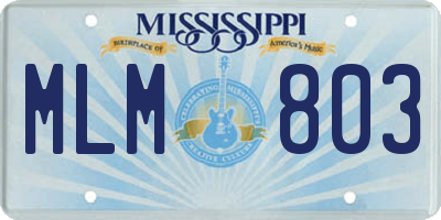 MS license plate MLM803