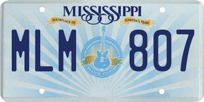 MS license plate MLM807