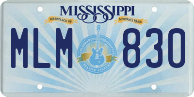 MS license plate MLM830