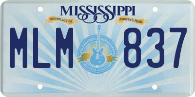 MS license plate MLM837