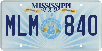 MS license plate MLM840