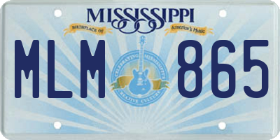 MS license plate MLM865