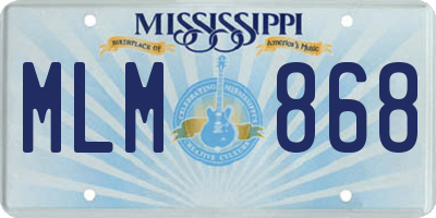 MS license plate MLM868