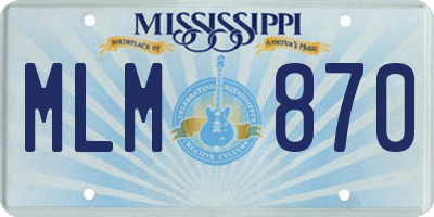 MS license plate MLM870