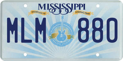 MS license plate MLM880