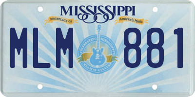 MS license plate MLM881