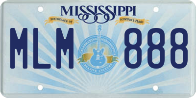 MS license plate MLM888