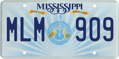 MS license plate MLM909