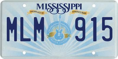 MS license plate MLM915