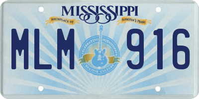 MS license plate MLM916