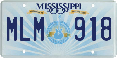 MS license plate MLM918