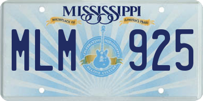 MS license plate MLM925