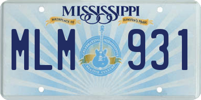 MS license plate MLM931
