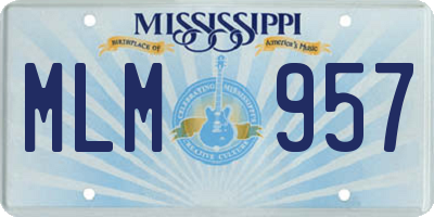 MS license plate MLM957