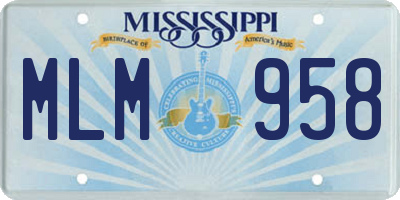 MS license plate MLM958