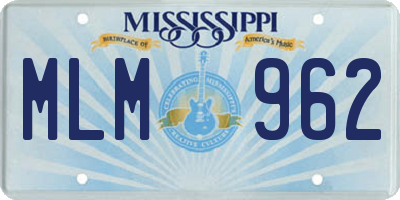 MS license plate MLM962