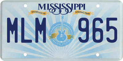 MS license plate MLM965