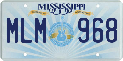 MS license plate MLM968