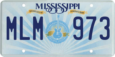 MS license plate MLM973