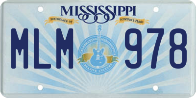 MS license plate MLM978