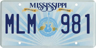 MS license plate MLM981