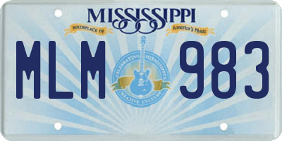 MS license plate MLM983