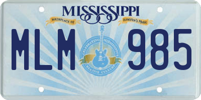 MS license plate MLM985