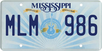 MS license plate MLM986