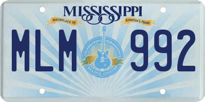 MS license plate MLM992