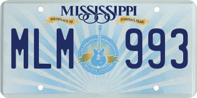 MS license plate MLM993