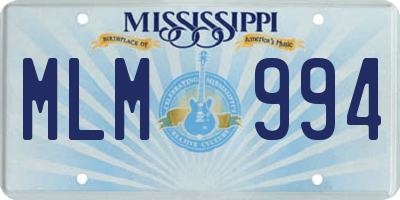 MS license plate MLM994