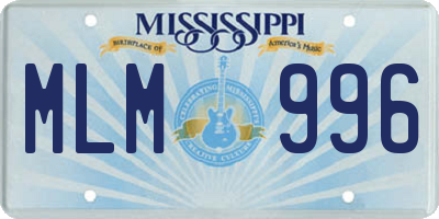 MS license plate MLM996