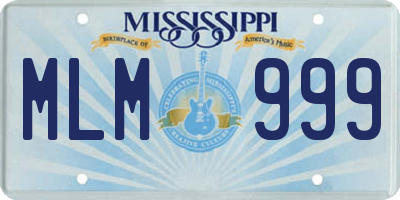 MS license plate MLM999