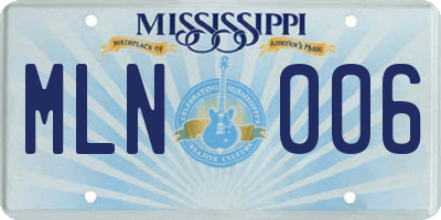 MS license plate MLN006