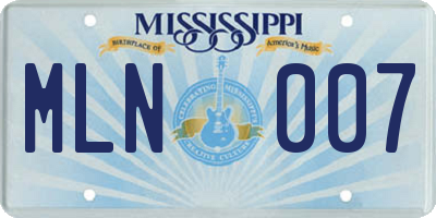 MS license plate MLN007
