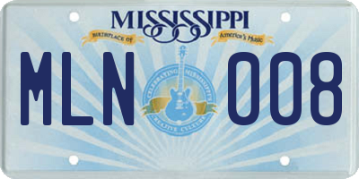 MS license plate MLN008
