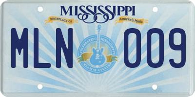 MS license plate MLN009