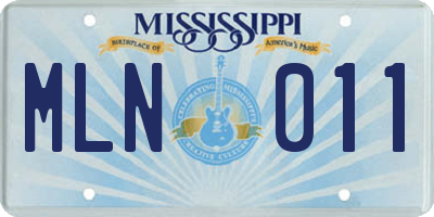 MS license plate MLN011