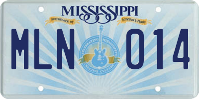 MS license plate MLN014