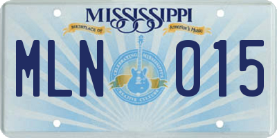 MS license plate MLN015
