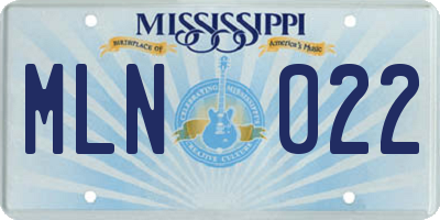 MS license plate MLN022