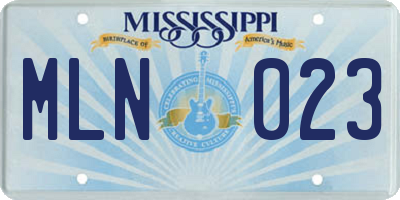 MS license plate MLN023