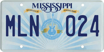 MS license plate MLN024