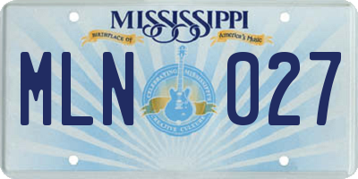 MS license plate MLN027