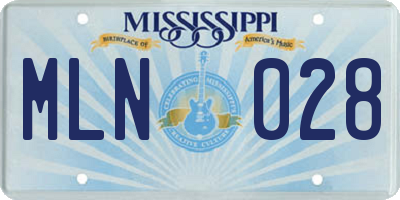 MS license plate MLN028