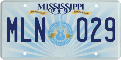 MS license plate MLN029