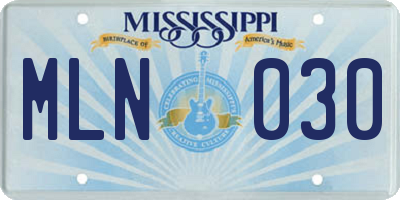 MS license plate MLN030