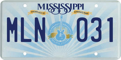 MS license plate MLN031