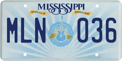 MS license plate MLN036