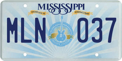MS license plate MLN037